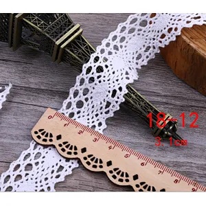 wholesale fashion african cheap cotton white bridal tc lace trim