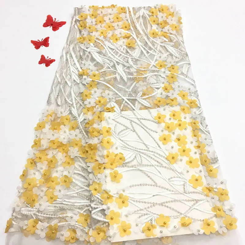 2019 beaded chemical lace embroidered fabric French bridal lace fabric embroidery fabric