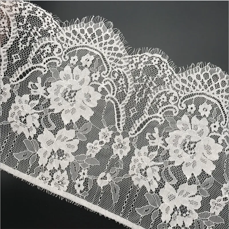 Fashion hot sale 29*300cm 100%  nylon french eyelash lace trim