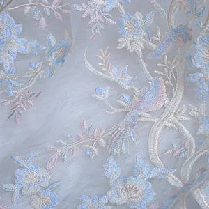 2019 new style royal  beautiful flower african mesh bridal 3D embroidery lace fabric