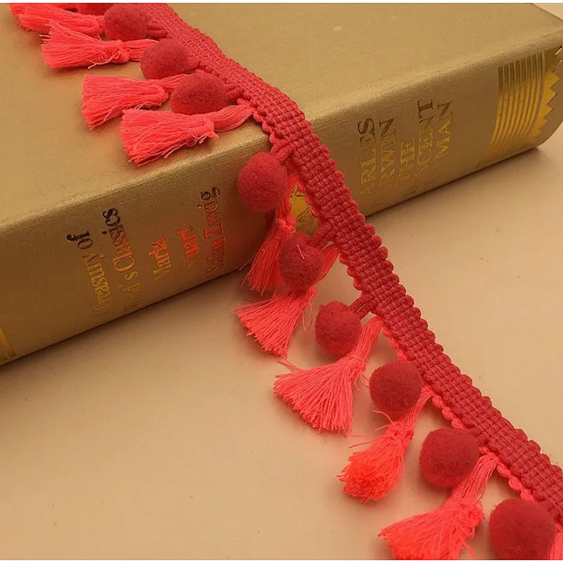 african plush balls color tassel lace trim for dress