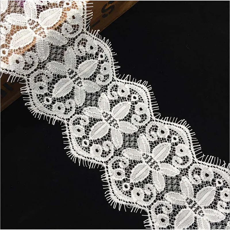 Fashion hot sale 10*300cm 100%  nylon french eyelash lace trim