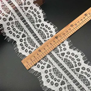 Fashion hot sale 11*300cm 100%  nylon french eyelash lace trim