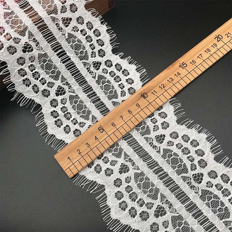 Fashion hot sale 11*300cm 100%  nylon french eyelash lace trim