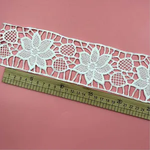 Wholesale White Chemical Embroidered Lace African Lace for Garments