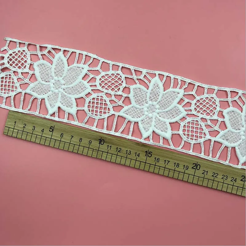 Wholesale White Chemical Embroidered Lace African Lace for Garments