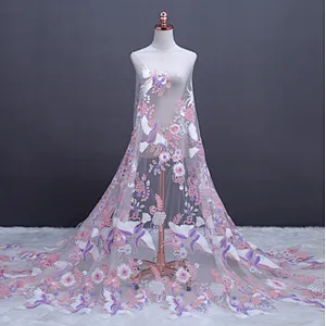 2019 New Style Royal Rich African Lace Fabric for Celebrate Dress