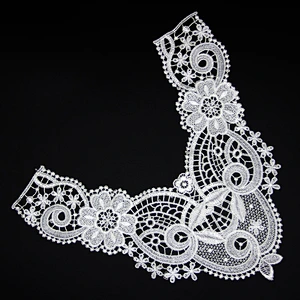 12cm Various Brilliant Flower Patterns V Shaped Milk Yarn Collar Lace