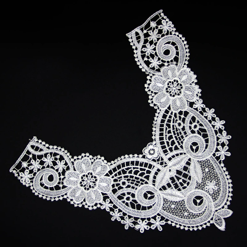 12cm Various Brilliant Flower Patterns V Shaped Milk Yarn Collar Lace