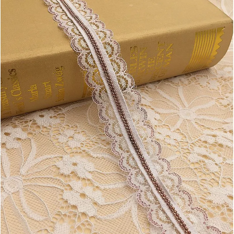african metal long chain nylon net  lace for dress