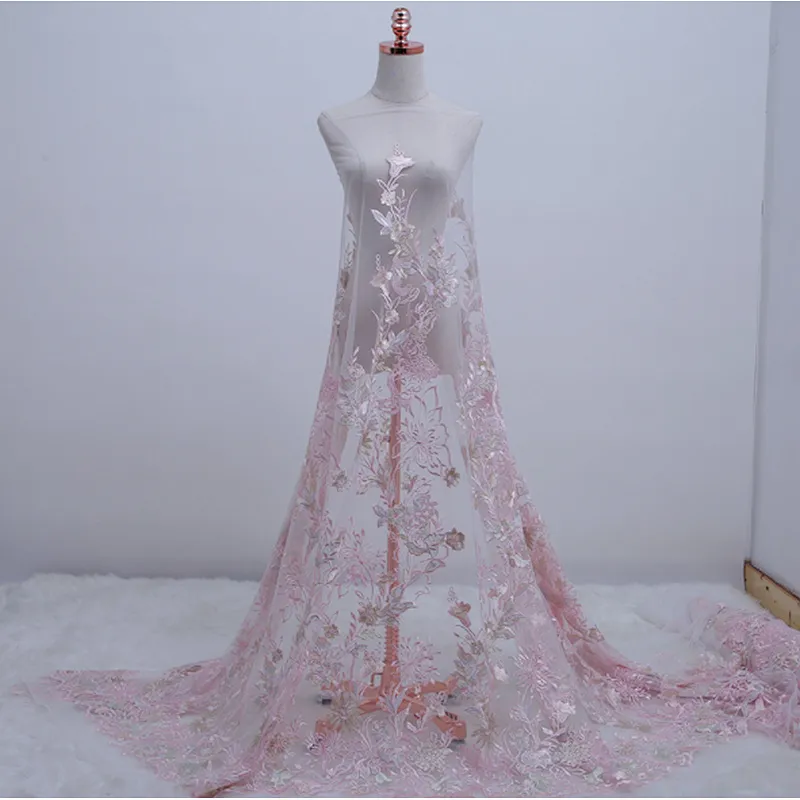 China supplier wholesale  african embroidery net mesh lace fabric for garments