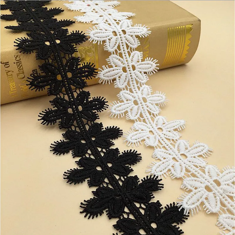 OEM Custom Polyester Cotton African French Chemical Embroidered Lace Trim