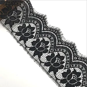 Fashion hot sale 13*300cm 100%  nylon french eyelash lace trim