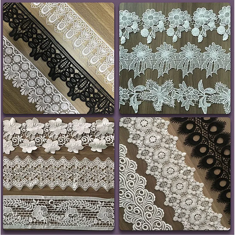 New arrival french chemical lace polyester nylon lace trim wholesale for bridal lace trim different width