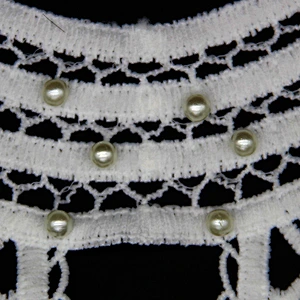 21cm Elegant Silvery Beads Ornamental Collar Lace with Tassels
