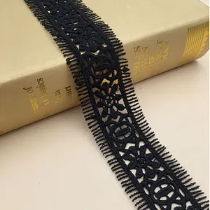hot sale bilateral eyelash milk silk hollow embroidery lace trim for garment accessories
