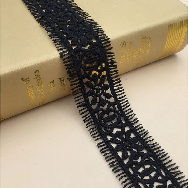 hot sale bilateral eyelash milk silk hollow embroidery lace trim for garment accessories