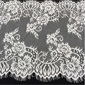 Fashion hot sale 32*300cm 100%  nylon french eyelash lace trim