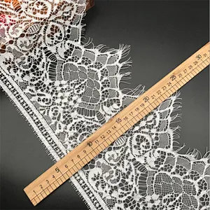 Fashion hot sale 18*300cm 100%  nylon french eyelash lace trim