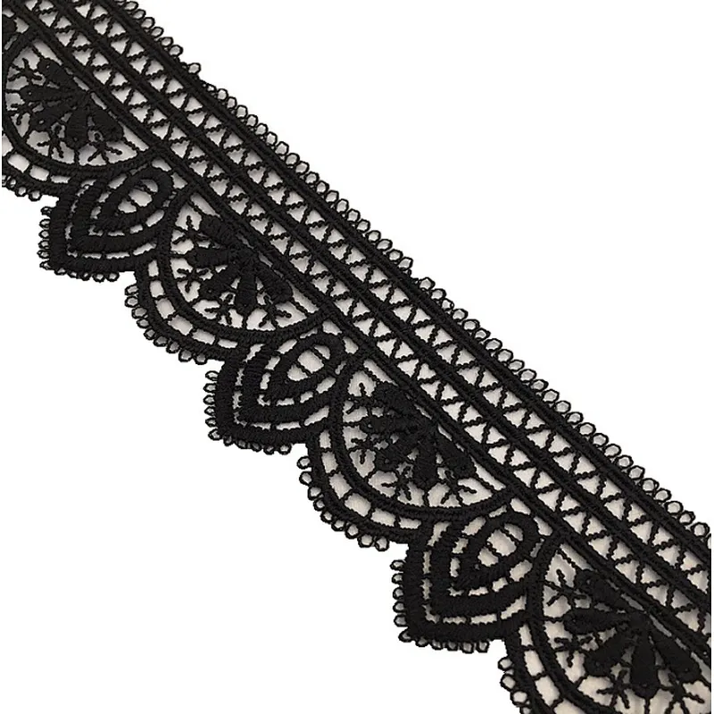 african 5.5 cm polyester chemical embroidery lace wavy lace trim