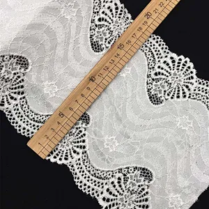 Fashion hot sale 19*100cm black&white french eyelash floral lemo lace