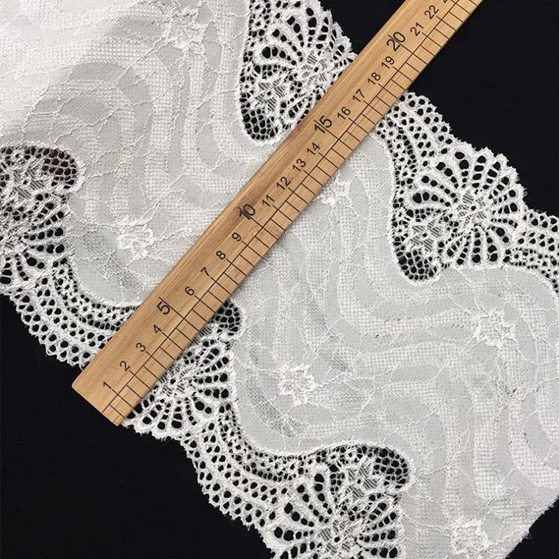 Fashion hot sale 19*100cm black&white french eyelash floral lemo lace