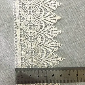 6.5cm embroidery hollow polyester lace trim for dress