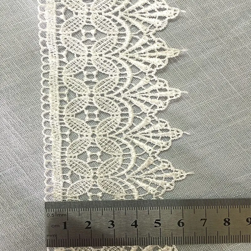 6.5cm embroidery hollow polyester lace trim for dress