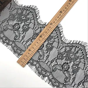 Fashion hot sale 15*300cm 100%  nylon french eyelash lace trim