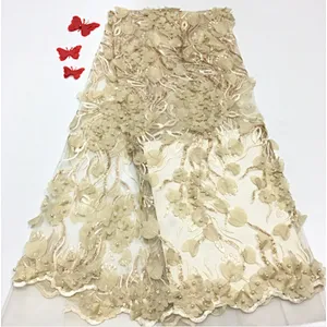 2019 hot selling fashion applique mesh lace fabric wedding dress fabric