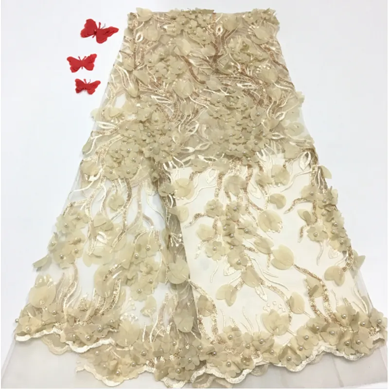 2019 hot selling fashion applique mesh lace fabric wedding dress fabric