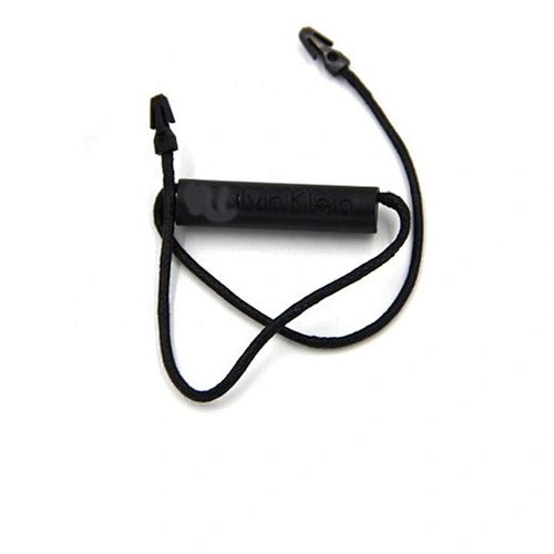 Garments Black Elastic String hang tags design plastic