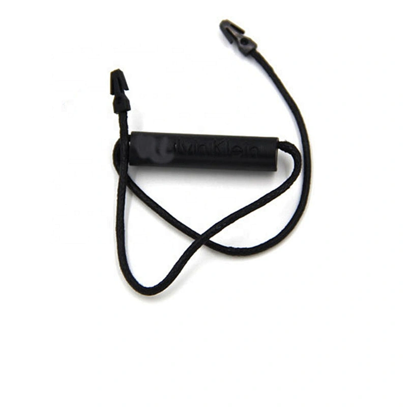 Garments Black Elastic String hang tags design plastic