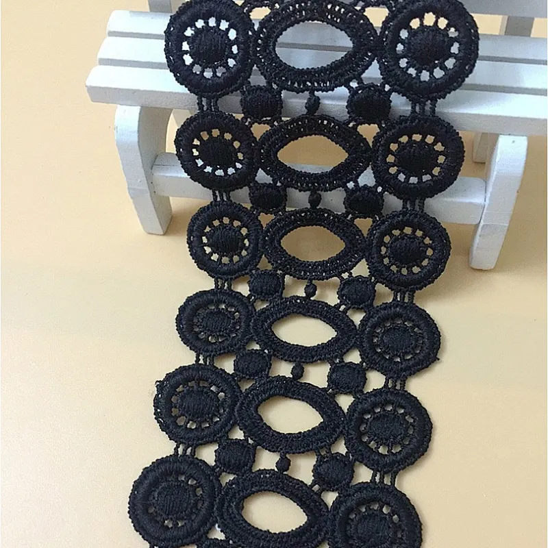 Made in china lace Ribbons fabric embroidery polyester cotton lace trim ribbon