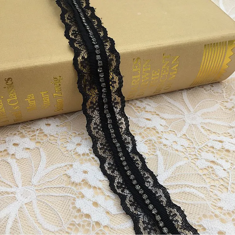african metal long chain nylon net  lace for dress