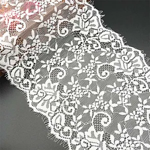 Fashion hot sale 19*300cm 100%  nylon french eyelash lace trim