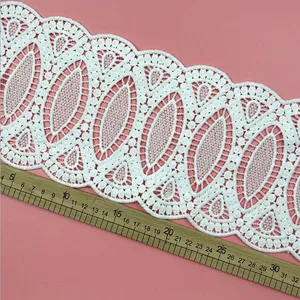 DIY french hollow lace Garment home Mesh designs polyester embroidery lace for dress