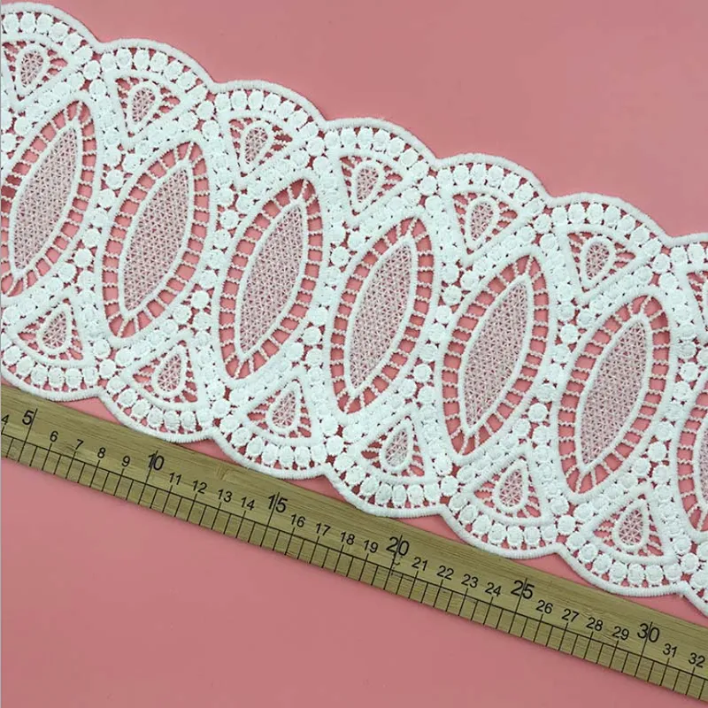 DIY french hollow lace Garment home Mesh designs polyester embroidery lace for dress