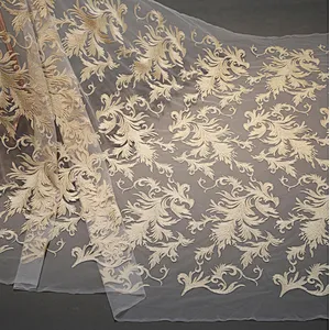 african  mesh Flat embroidery lace dress tulle fabric