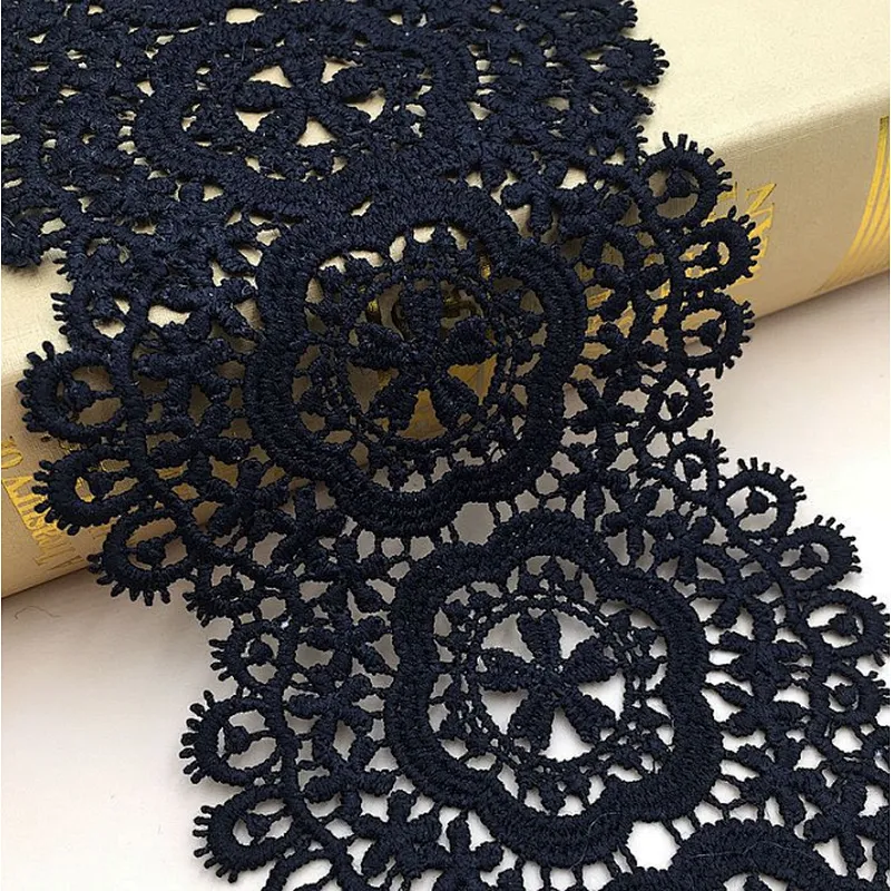 2019 latest african design polyester DIY lace  trim for dress