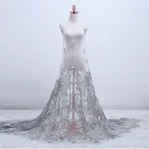 Lemo wholesale 2019 New design african mesh embroidery tulle  lace fabric
