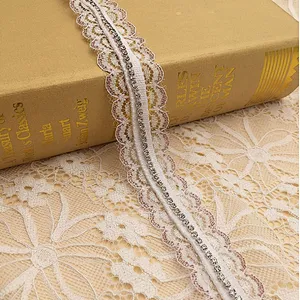 african metal long chain nylon net  lace for dress