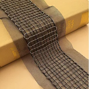 french fashion metal chain net lace for women dress