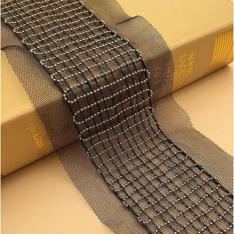 french fashion metal chain net lace for women dress