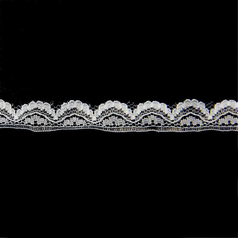 Bazaar 1.4cm Wonderful Vintage Elastic White Lace Trim Bridal Wedding Ribbon Roll  with Sewing Craft