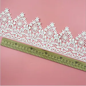 DIY French beautiful double lace hollow milk side water soluble lace for wedding dress