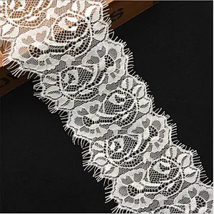 Fashion hot sale 8.5*300cm 100%  nylon french eyelash lace trim
