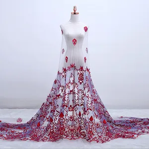 Lemo wholesale 2019 New design african mesh embroidery tulle  lace fabric
