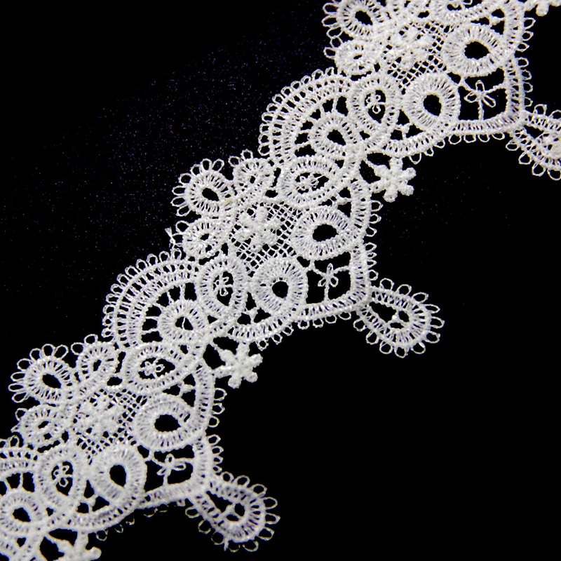 3cm  100% Polyester Chemical Embroidery  Lace Fabric