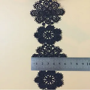 6.5cm african polyester chemical lace for bridal wedding dress